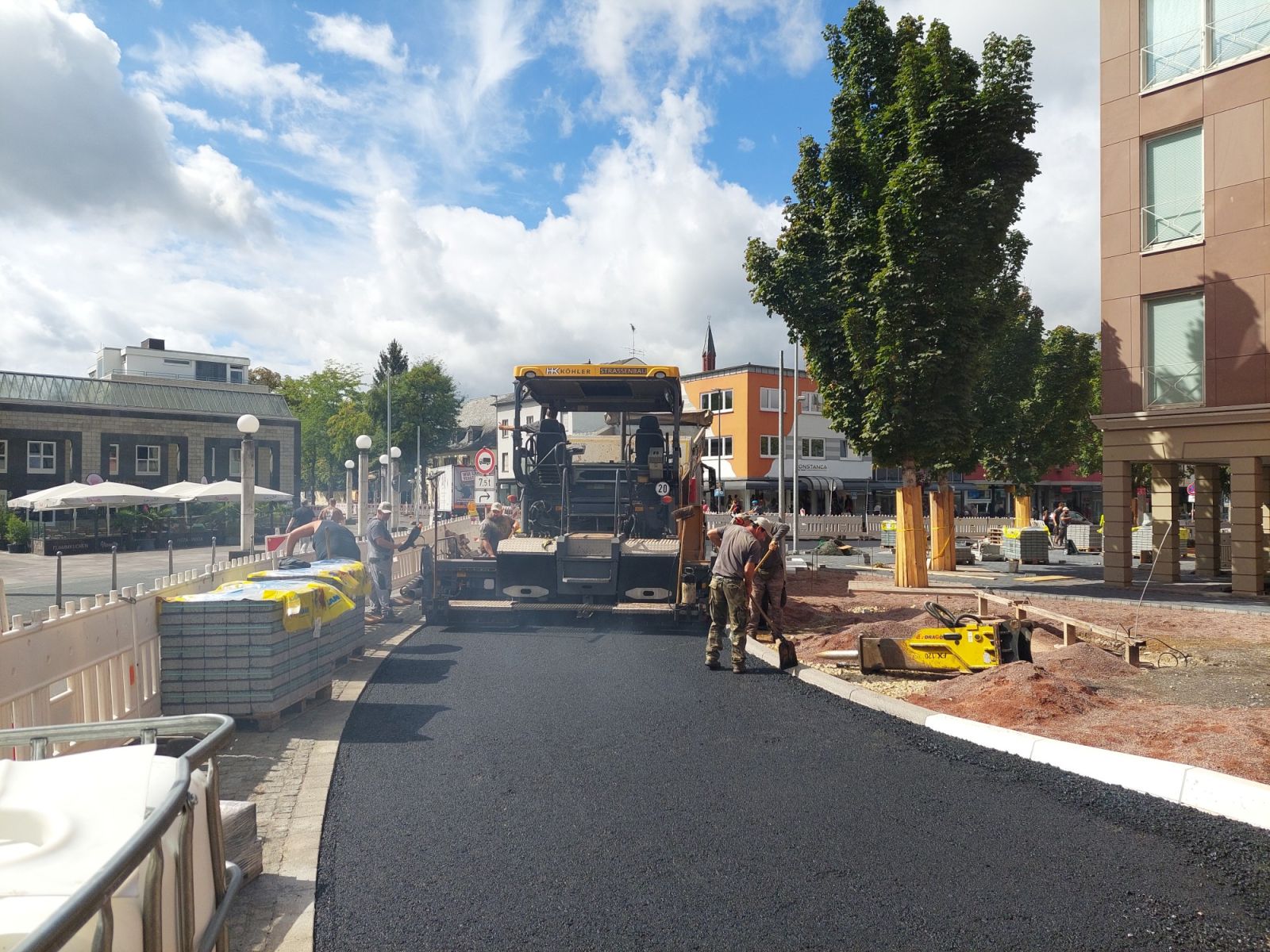 Un primero ensayo se hizó en la plaza Konstantin Platz en Tréveris (Alemania). Imagen cortesía de BASF