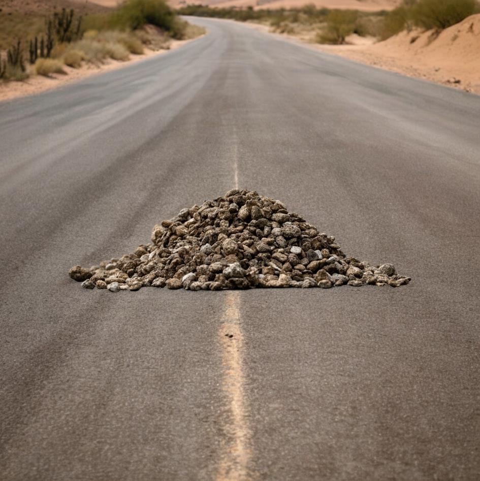 Los gránulos RenuCore™ son fáciles de manipular y sustituyen una parte del ligante bituminoso, reduciendo así los costos. Cortesía de RenuCore™ por CertainTeed®